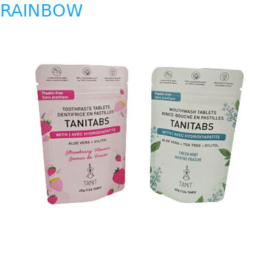 Kantong Kraft Kompostable Ramah Lingkungan Dengan Relokasi Zipper Untuk Paket Bubuk Kosmetik