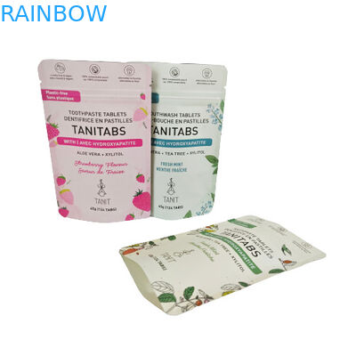 Kantong Kraft Kompostable Ramah Lingkungan Dengan Relokasi Zipper Untuk Paket Bubuk Kosmetik