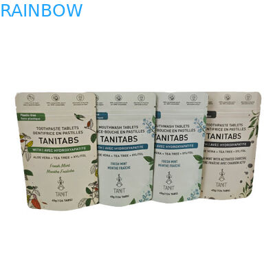 Kantong Kraft Kompostable Ramah Lingkungan Dengan Relokasi Zipper Untuk Paket Bubuk Kosmetik