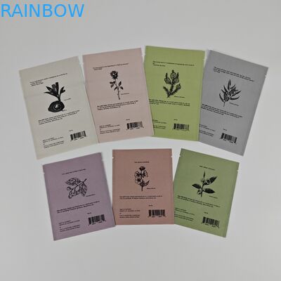 Sampel Kosmetik Krim Wajah Biodegradable Kraft Pouch Custom Digital Printing Kantong Kecil