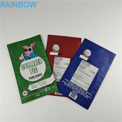 Produsen Ukuran Disesuaikan Penyimpanan Kantong Makanan ringan Kemasan Matt Aluminium Foil Stand Up Pouch Ziplock Kemasan Kantong