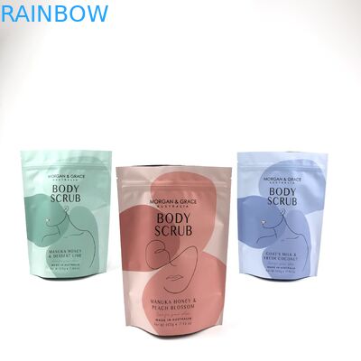 Stand Up Body Scrub Bag Tas kemasan kosmetik yang dapat disesuaikan dengan berbagai ukuran