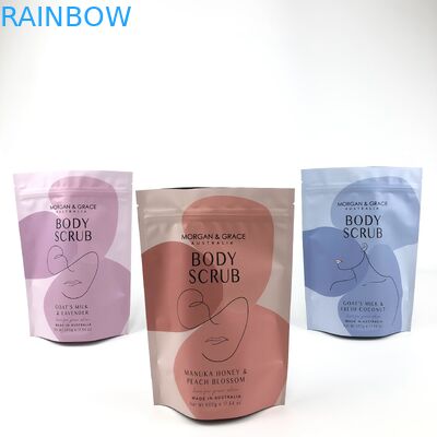 Stand Up Body Scrub Bag Tas kemasan kosmetik yang dapat disesuaikan dengan berbagai ukuran