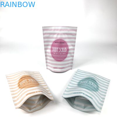 Tas Kemasan Kosmetik Kantong Penggosok Tubuh Berdiri untuk Mandi Garam dan Kantong Penggosok Tubuh Mylar