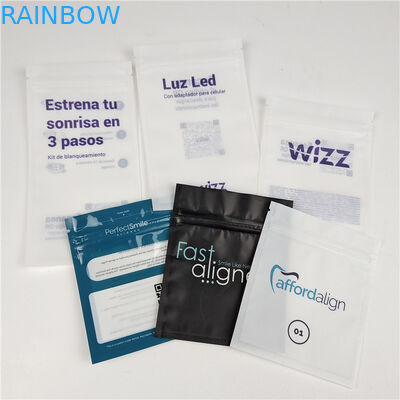 Grosir Custom Printed Flat Bag Mylar Packaging Teeth Aligner Untuk Perawatan Gigi Dengan Ritsleting