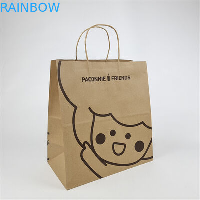 Lingkungan Ramah Custom Paper Square BottomKraft Paper Bag Custom Printing Biodegradable Shopping Bag