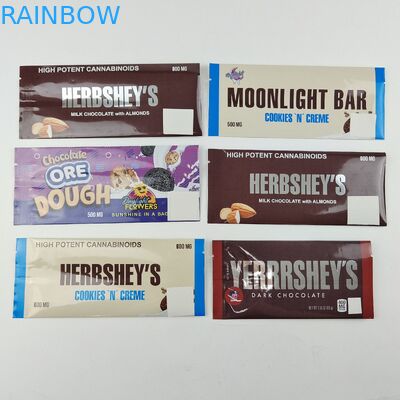 Heat Seal Laminated Aluminium Foil Mylar Sachets Foil Wrappers Custom Printed Back sealed Bags Chocolate Energy Bar