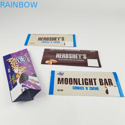 Heat Seal Laminated Aluminium Foil Mylar Sachets Foil Wrappers Custom Printed Back sealed Bags Chocolate Energy Bar