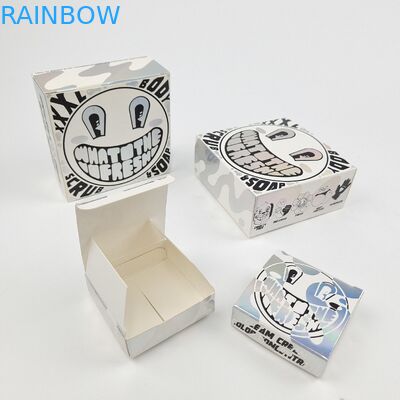 Custom Glossy UV Matt Film White Cardboard Paper Box 400g Untuk Sampel Kosmetik Minyak Argan