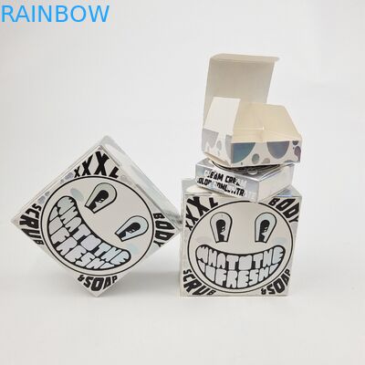 Custom Glossy UV Matt Film White Cardboard Paper Box 400g Untuk Sampel Kosmetik Minyak Argan