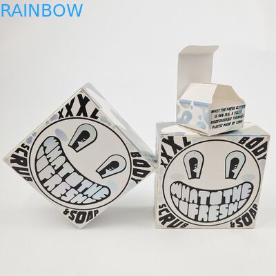 Custom Glossy UV Matt Film White Cardboard Paper Box 400g Untuk Sampel Kosmetik Minyak Argan