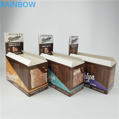 Daur ulang lempengan karton counter kotak tampilan toko ritel rak siap kotak tampilan kertas