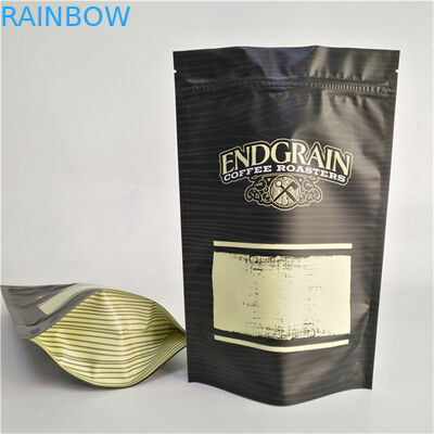 Kantong Resleting Berdiri dengan Logo Kustom Dicetak, Kantong Kopi Segel Makanan Plastik yang Dapat Ditutup Kembali dengan Bahan Food Grade dan Anti Bocor