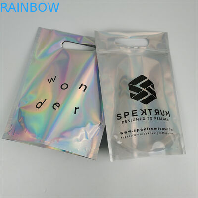 Top Quality Custom Logo Printed Fashion Pack Custom Ketebalan Proof Kebocoran Film Holographic Mylar Bags