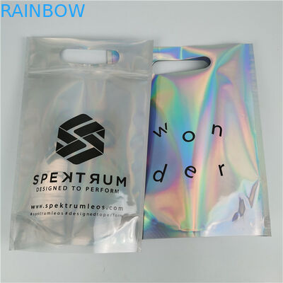 Top Quality Custom Logo Printed Fashion Pack Custom Ketebalan Proof Kebocoran Film Holographic Mylar Bags