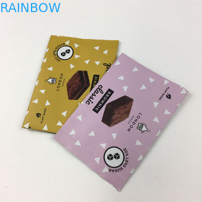 Kelembaban Proof 200g Back Side Seal Bags Cookie Cokelat Tear Notch Bags