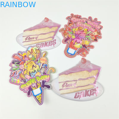 Die Cut 3.5g Tas Bentuk Khusus Cookie Ceker Makanan ringan Stand Up Zipper Bag