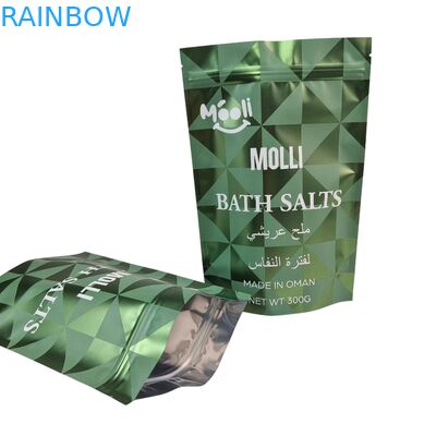 Stand Up Plastic Packaging Untuk Body Scrub Bag Bath Salt Natural Soak Mylar Bags Dengan Zipper