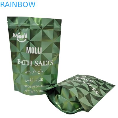 Stand Up Plastic Packaging Untuk Body Scrub Bag Bath Salt Natural Soak Mylar Bags Dengan Zipper