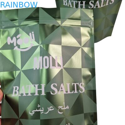 Stand Up Plastic Packaging Untuk Body Scrub Bag Bath Salt Natural Soak Mylar Bags Dengan Zipper