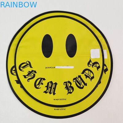 Tas Mylar 3,5g 7g yang tidak teratur dengan ritsleting di dalam cetak aluminium foil anti bau kantong plastik yang dapat dimakan