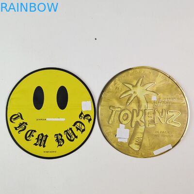 Tas Mylar 3,5g 7g yang tidak teratur dengan ritsleting di dalam cetak aluminium foil anti bau kantong plastik yang dapat dimakan