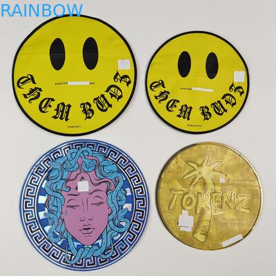 Tas Mylar 3,5g 7g yang tidak teratur dengan ritsleting di dalam cetak aluminium foil anti bau kantong plastik yang dapat dimakan