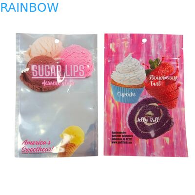 Desain Custom Self-Sealing Moisture-Proof Heat-Sealed Zipper Transparan Front Aluminium Foil Back Mylar Plastic Bag untuk Gula