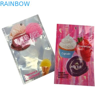 Desain Custom Self-Sealing Moisture-Proof Heat-Sealed Zipper Transparan Front Aluminium Foil Back Mylar Plastic Bag untuk Gula