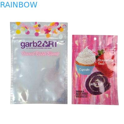 Desain Custom Self-Sealing Moisture-Proof Heat-Sealed Zipper Transparan Front Aluminium Foil Back Mylar Plastic Bag untuk Gula