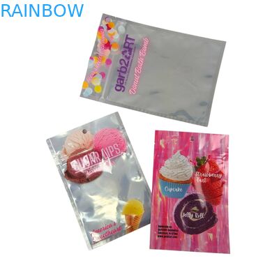 Desain Custom Self-Sealing Moisture-Proof Heat-Sealed Zipper Transparan Front Aluminium Foil Back Mylar Plastic Bag untuk Gula