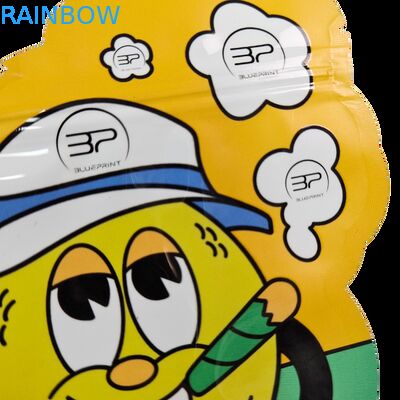 Edible Cali 3.5g 7g Mylar Ziplock Soft Touch Proof Aroma Bentuk Tidak Reguler Cookie Die Cut Packaging Kantong Plastik