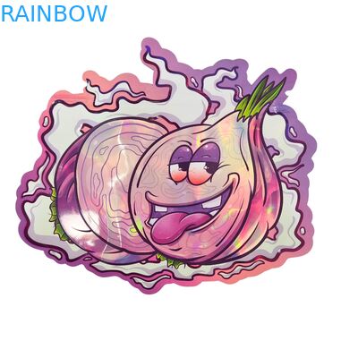 Kantong Mylar Holografik Sentuhan Lembut dengan Resleting untuk Permen Herbal Bunga Kering Permen Karet Biskuit Gula Kemasan Tahan Anak