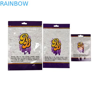 Di dalam Kantong Mylar Cetak Kemasan Permen Karet Edible Herbal Tembakau Kue Kantong Plastik Bentuk Khusus Segel Panas Mengkilap