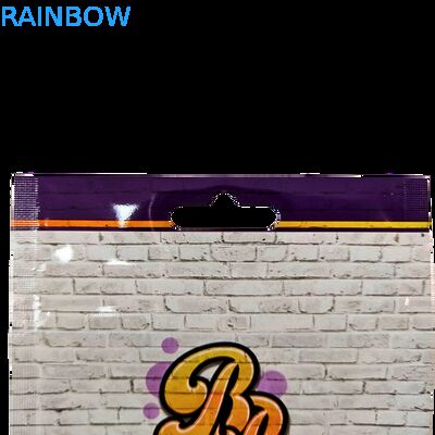 Kantong Plastik 3.5g Die Cut Glossy Zipper Mylar Untuk Kemasan Permen Herbal Gummy Anti Bau Permukaan Mengkilap