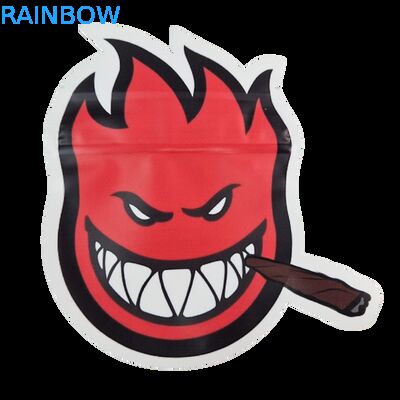 Kantong Mylar Kotak Tampilan 3.5g Bentuk Kustom Tahan Anak Sentuhan Lembut Die Cut Untuk Plastik Edible 1g 3.5g 7g 14g 28g