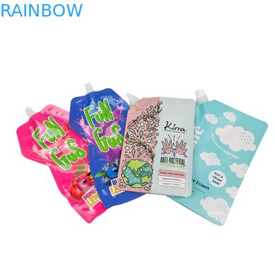 Liquid Plastic Stand Up Bag Dengan Spout Squeeze Packaging Bag Untuk Kosmetik Minuman Lotion Nozzle Bag