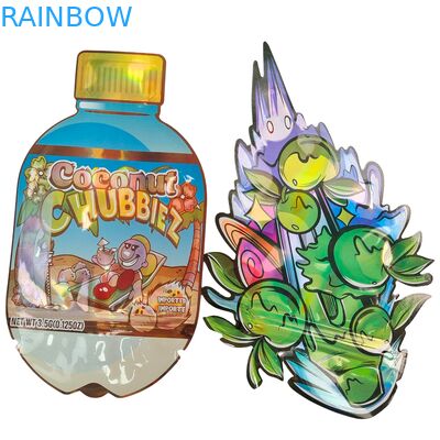 Hot Sale Glossy Die Cut Mylar Bag With Zipper Edibles Bau Proof 3.5 7g 14g 28g Jamur Gummies Custom Printing Kantong Plastik