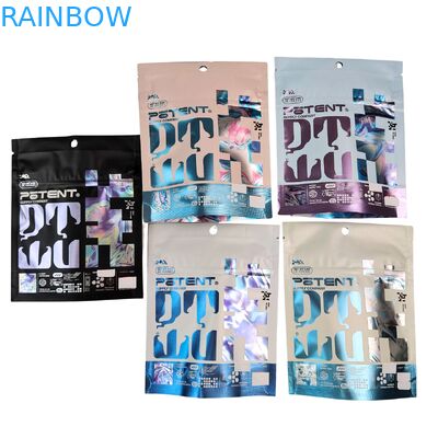 Digital Printing Holographic 3.5g Cali Packs 4x5 Sachet Aluminium Foil Irregular Jamur Gummies Packaging Die Cut Mylar Bags