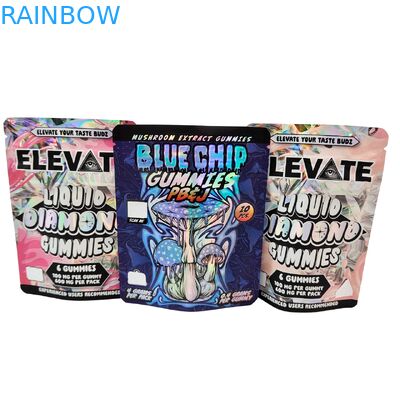 Die Cut Cali 3,5g 7g 14g 28g Tas Mylar untuk Permen karet Permen karet Holographic Bau Proof Ziplock Bags