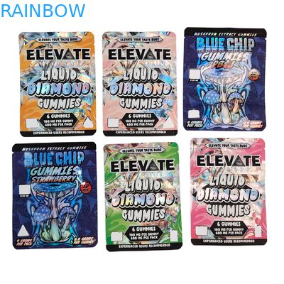 3.5g Mylar Bags Jamur Ekstrak Gummies Packaging Doypack Wtih Zipper Bau Proof Stand Up Bag