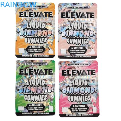 3.5g Mylar Bags Jamur Ekstrak Gummies Packaging Doypack Wtih Zipper Bau Proof Stand Up Bag