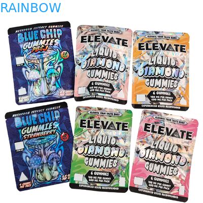 3.5g Mylar Bags Jamur Ekstrak Gummies Packaging Doypack Wtih Zipper Bau Proof Stand Up Bag