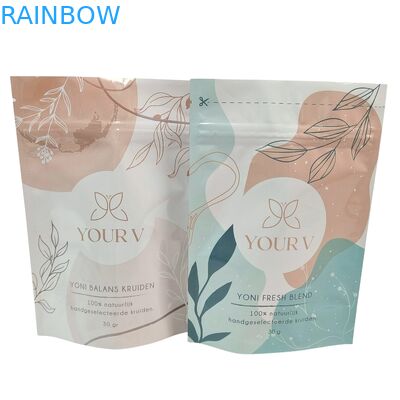 Tas Mylar Biodegradable Custom untuk garam mandi 4OZ 5OZ Stand Up Bag