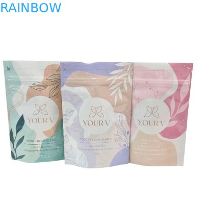 Tas Mylar Biodegradable Custom untuk garam mandi 4OZ 5OZ Stand Up Bag