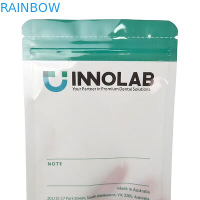 Tas Zipper Logo yang dapat disesuaikan untuk pemasangan gigi dengan penyegelan panas dan kantong plastik Mylar yang jelas di satu sisi