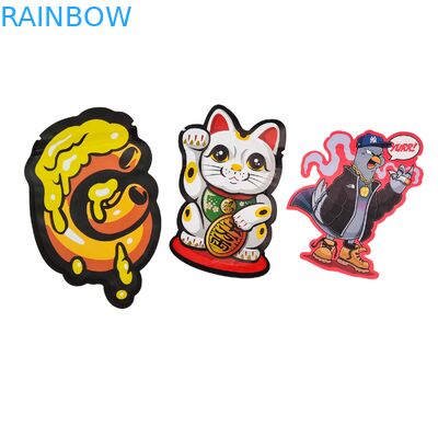 Kantong Mylar Holografik Tahan Anak Segel 3 Sisi Kantong Kemasan Makanan Ringan Aluminium Foil