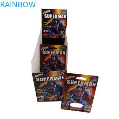 Grosir Kustom Rhino 100k 150k 200k Pil Peningkatan Kapsul Obat Kemasan 3d Kartu dengan Kotak Display Kertas