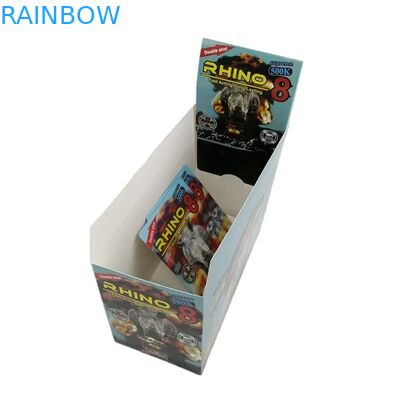 Grosir Kustom Rhino 100k 150k 200k Pil Peningkatan Kapsul Obat Kemasan 3d Kartu dengan Kotak Display Kertas