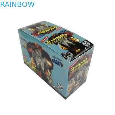 Grosir Kustom Rhino 100k 150k 200k Pil Peningkatan Kapsul Obat Kemasan 3d Kartu dengan Kotak Display Kertas